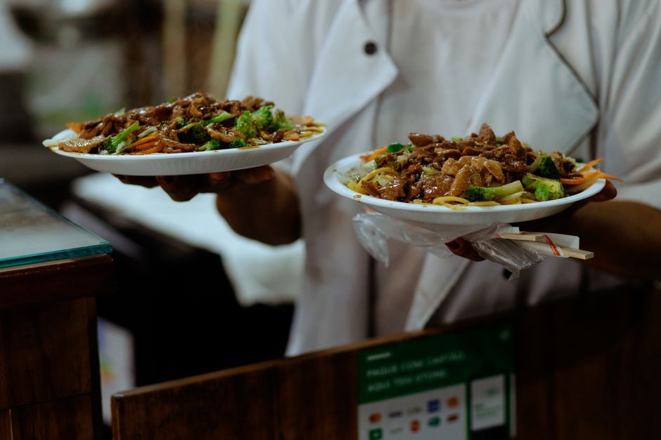 Beef — Sliced beef and broccoli in a savoury brown sauce.