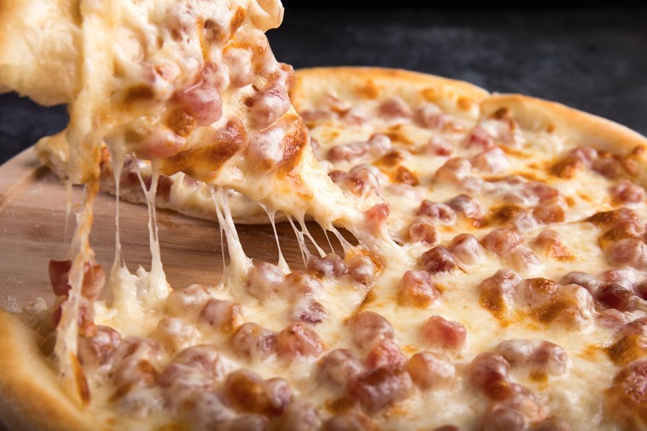 Cheese Pizza — Tomato sauce and melted mozzarella on a baked crust.