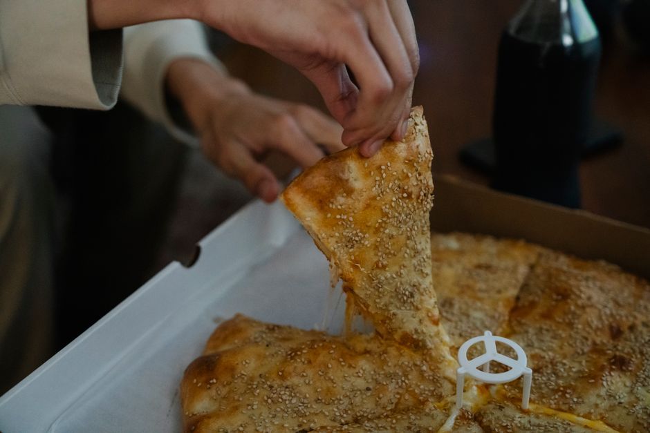 Cheese Pizza — Tomato sauce and melted mozzarella on a baked crust.