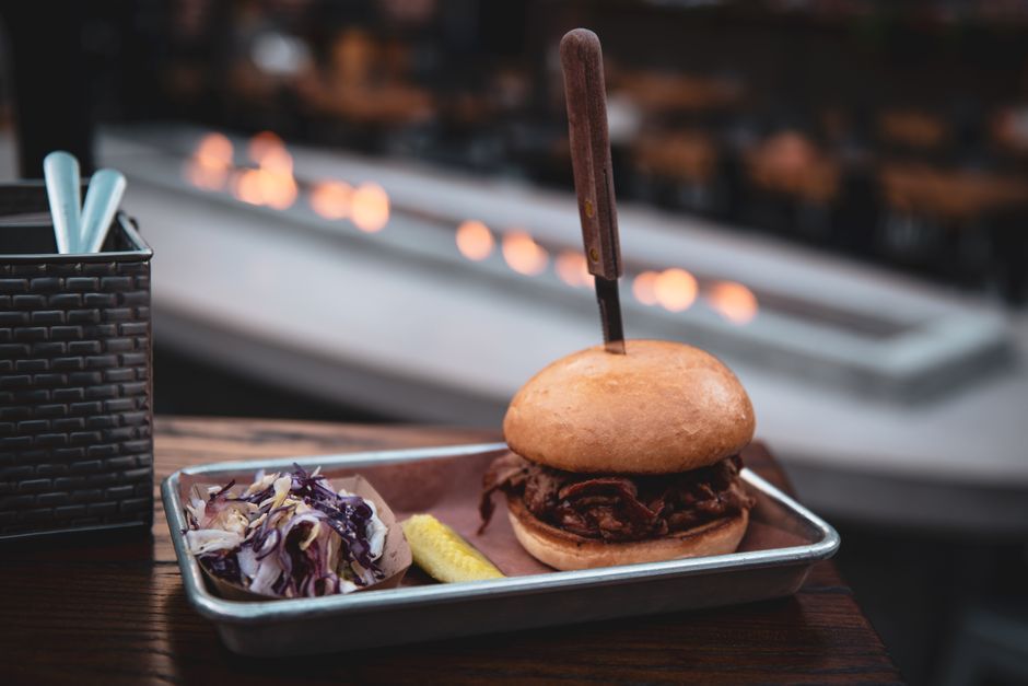 Pulled Pork — Slow-cooked pork shoulder shredded and sauced.