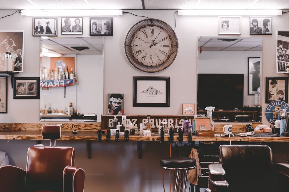 The interior of a neighbourhood barbershop