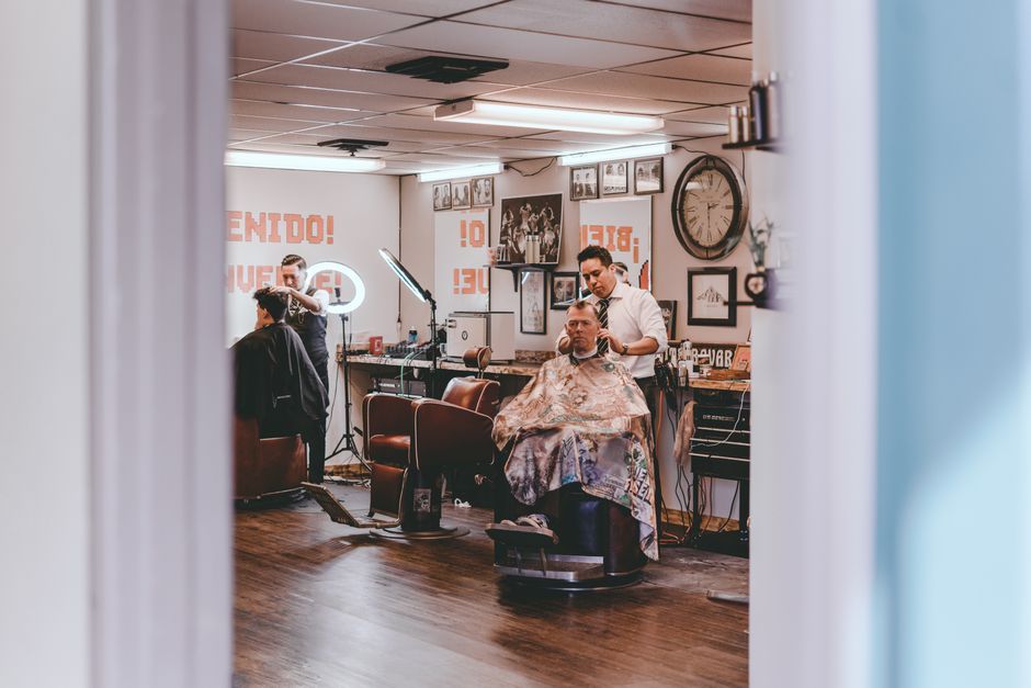 The interior of a neighbourhood barbershop