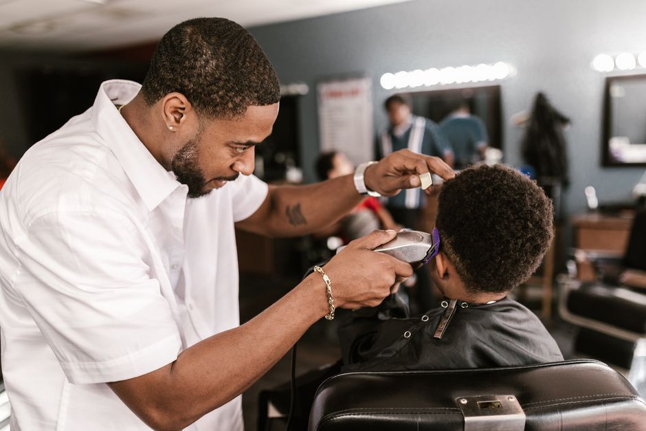 The interior of a neighbourhood barbershop