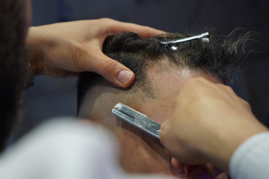 The interior of a neighbourhood barbershop