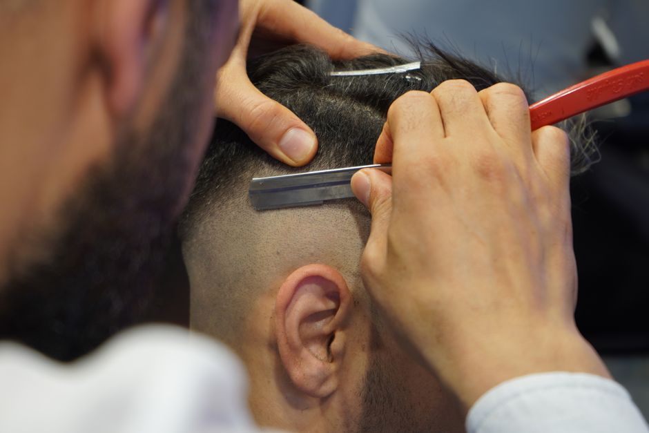 The interior of a neighbourhood barbershop