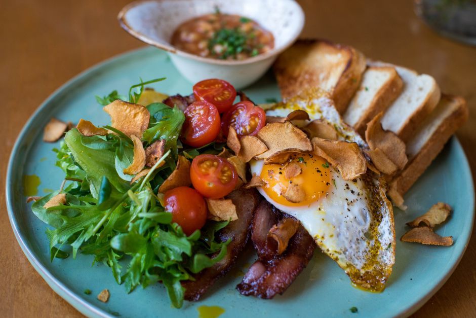 Breakfast food, representative of the kind of dishes served