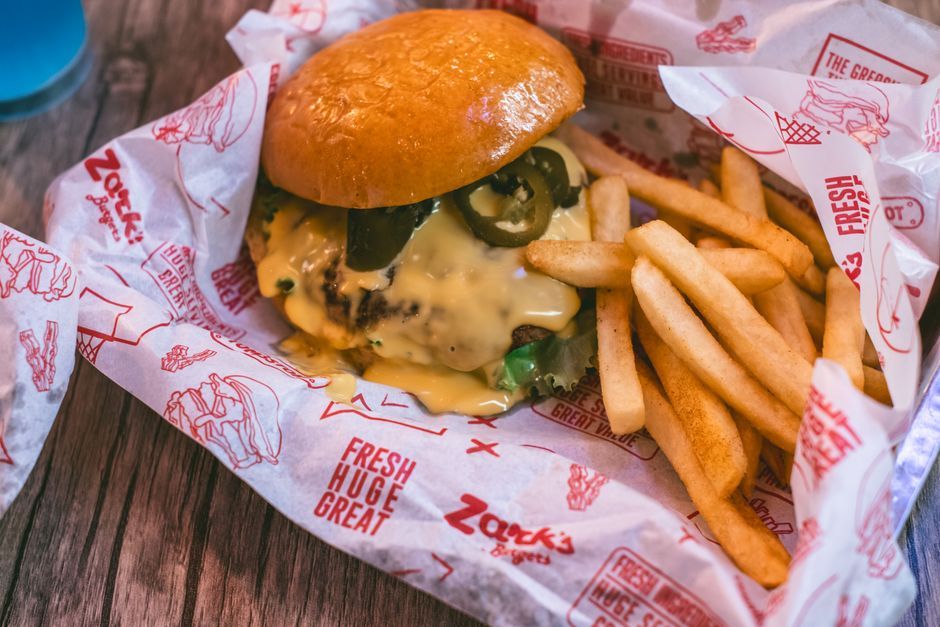 Burger food, representative of the kind of dishes served