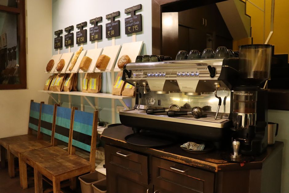 Coffee and pastries of the kind served at a neighbourhood cafe