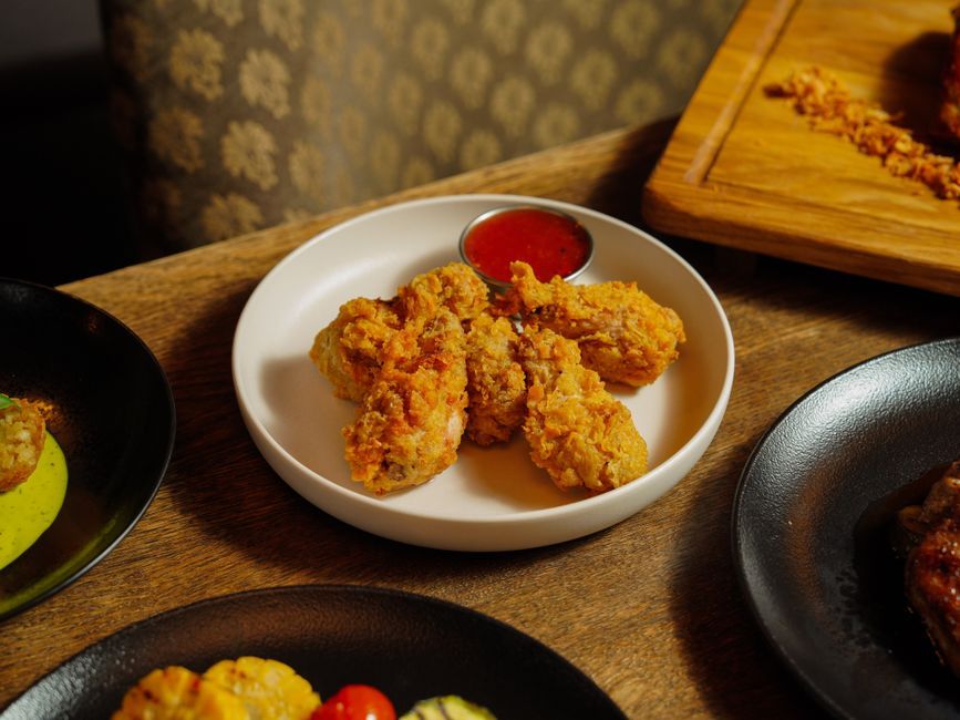 Chicken food, representative of the kind of dishes served