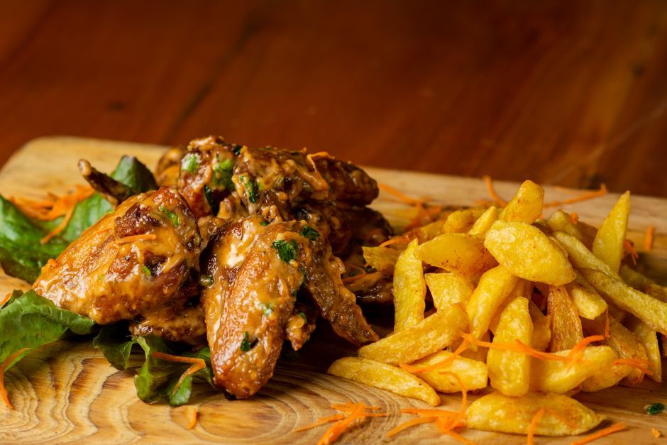 Chicken food, representative of the kind of dishes served