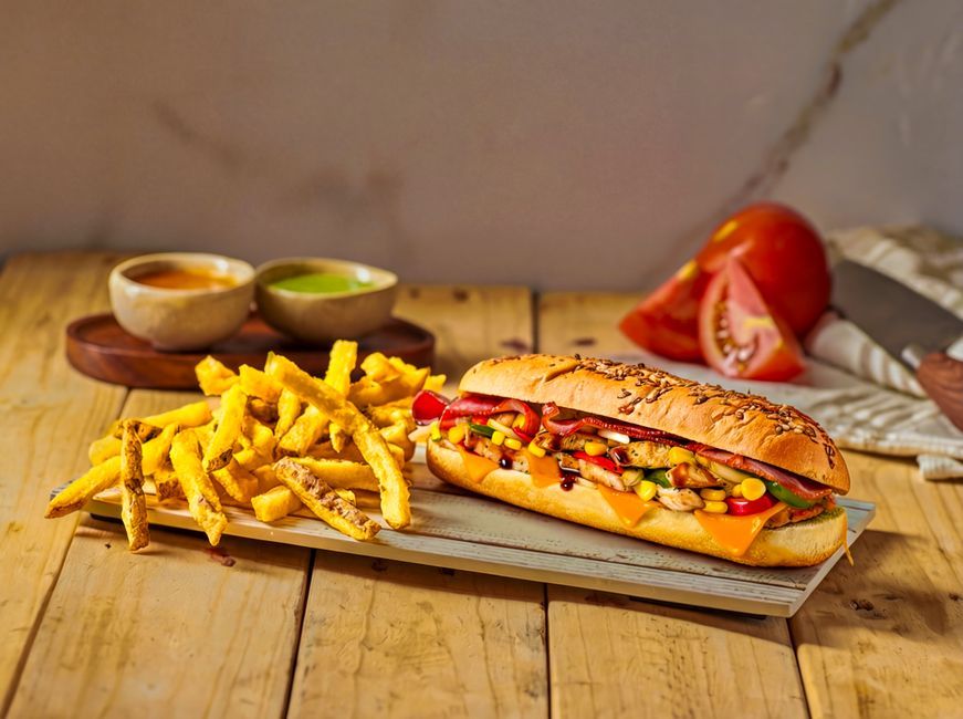 Deli food, representative of the kind of dishes served