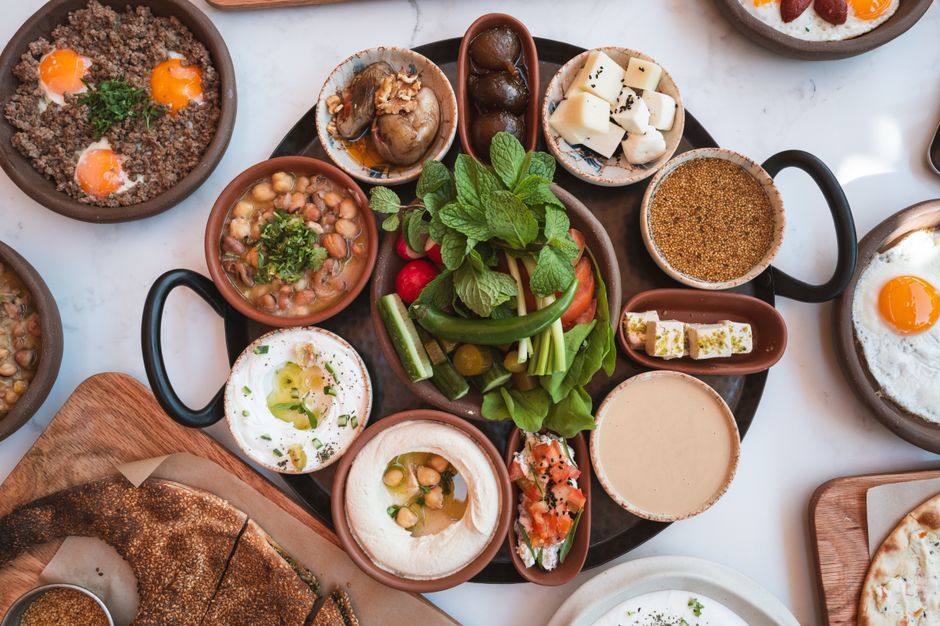 Mediterranean food, representative of the kind of dishes served