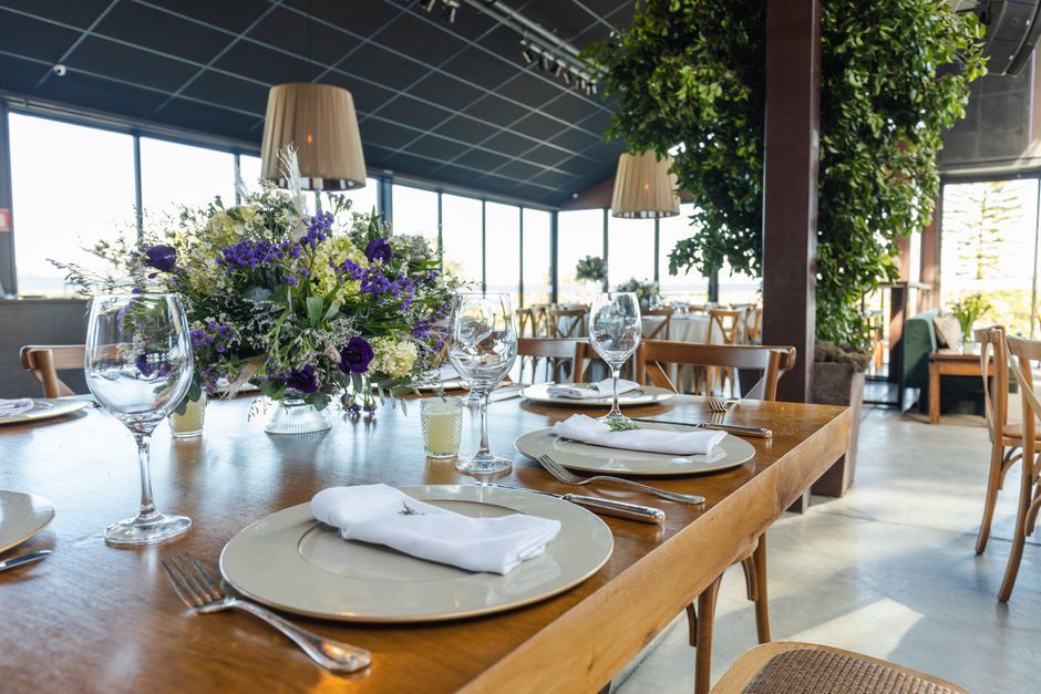 A table set in a small neighbourhood restaurant