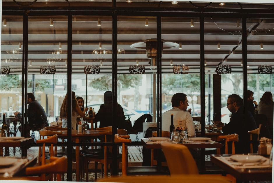 A table set in a small neighbourhood restaurant