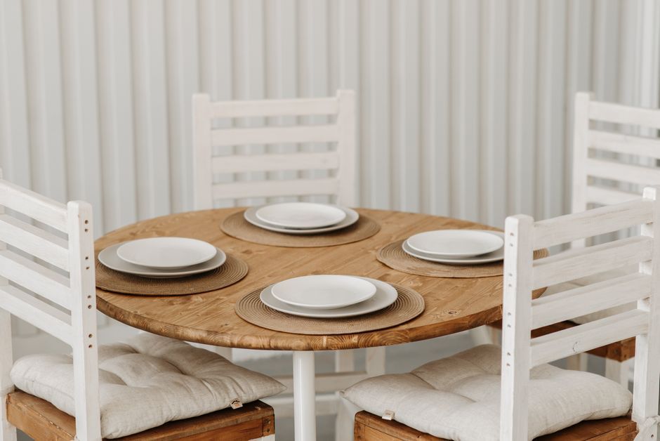 A table set in a small neighbourhood restaurant