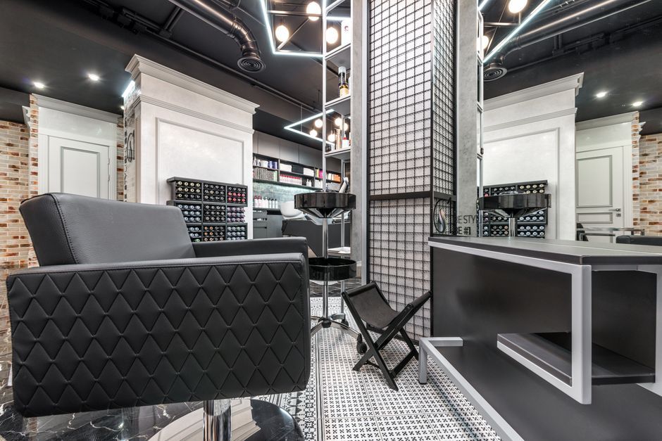 The interior of a hair salon