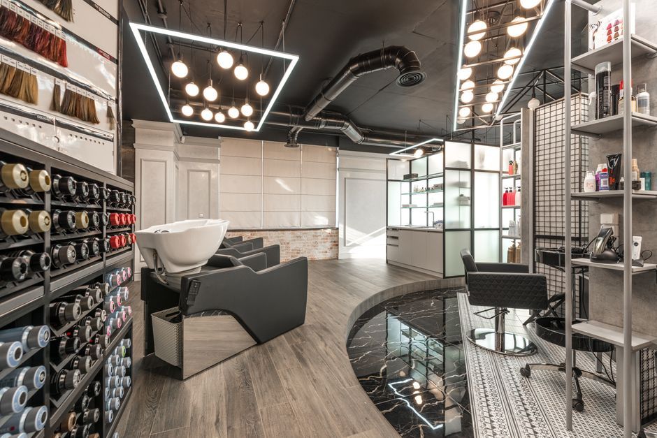 The interior of a hair salon