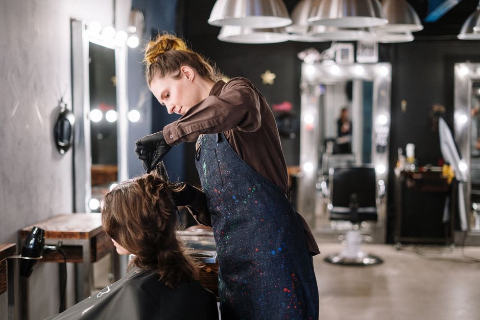 The interior of a hair salon